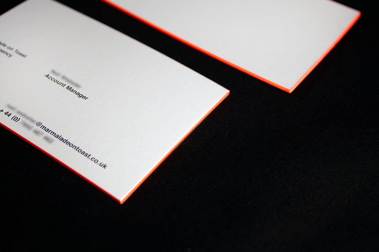 Triplex Business Cards Edge Painted | Marmalade On Toast